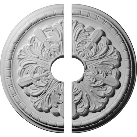 Ekena Millwork Washington Ceiling Medallion, Two Piece (Fits Canopies up to 3 1/2"), 17 1/8"OD x 3 1/2"ID x 1 1/2"P CM17WA2-03500